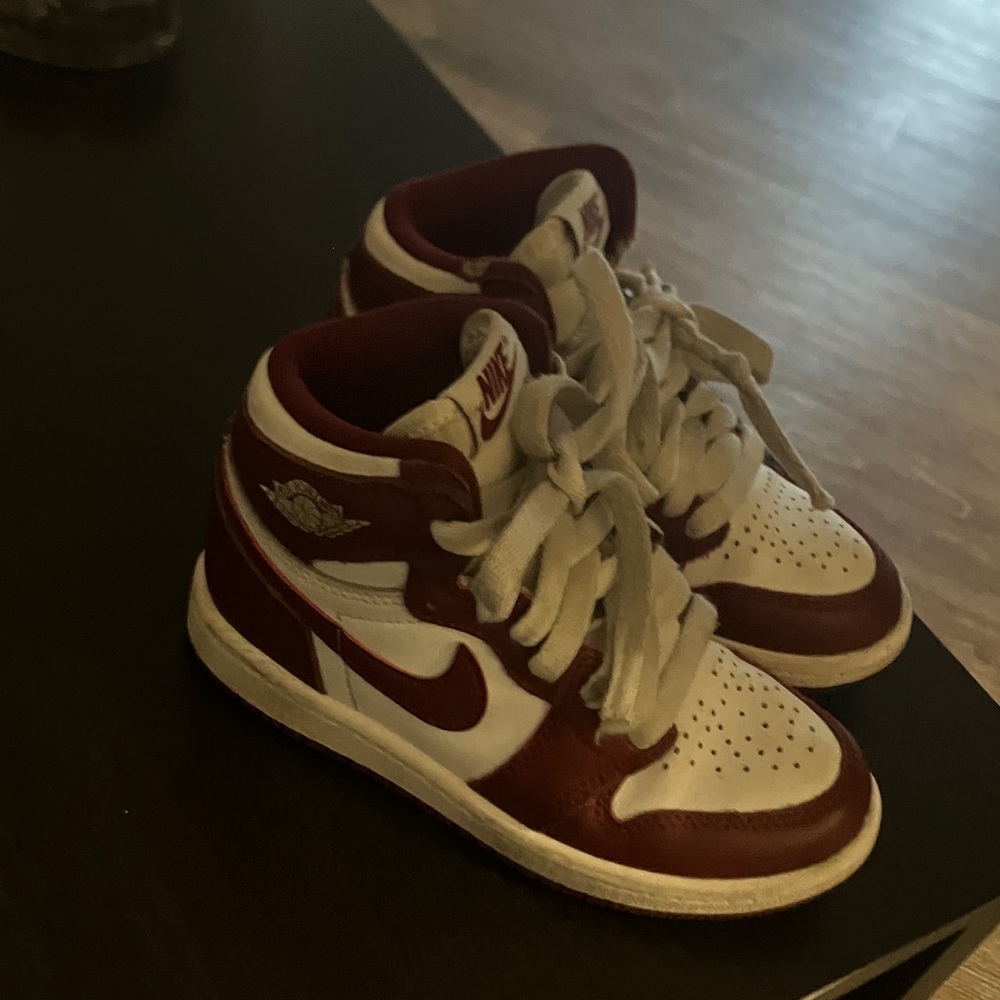 Nike Kids Burgundy and White Sneakers